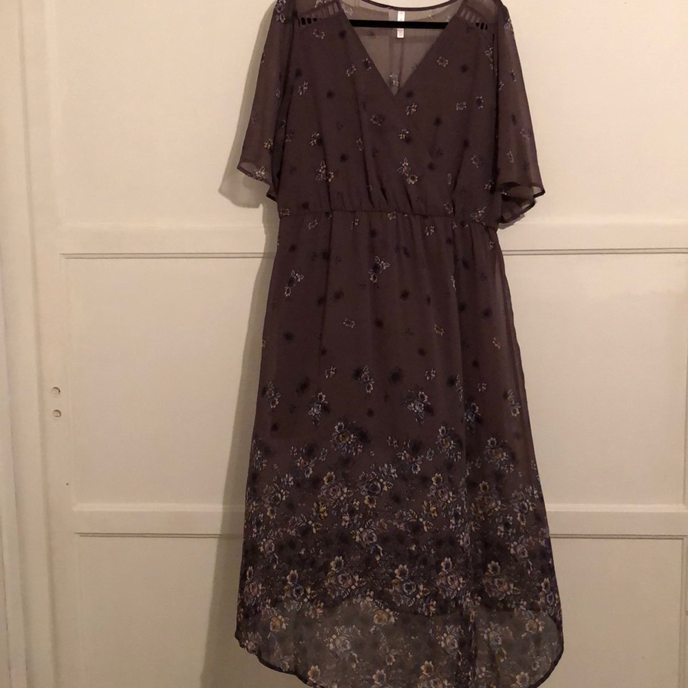 Asymmetrical floral dress